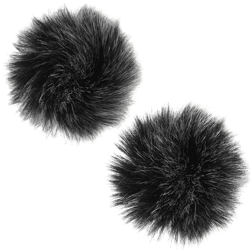 Onwon Outdoor Microphone Furry Windscreen Muff for Most Lavalier Microphones Lapel Headset Microphone Cover (2 Pack) - Image 1